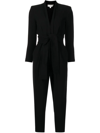 A.l.c Kieran Plunge Neck Long Sleeve Jumpsuit In Black