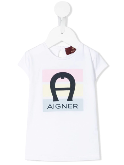 Aigner Babies' Logo印花t恤 In White