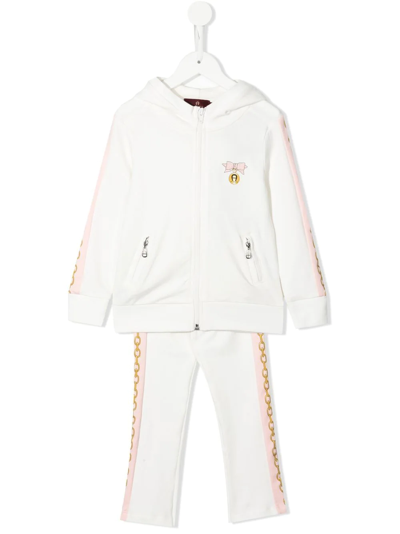 Aigner Kids' Hooded Zip-up Tracksuit Set In White