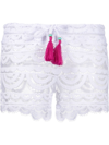 Pq Swim Lexi Embroidered-lace Coverup Shorts In White