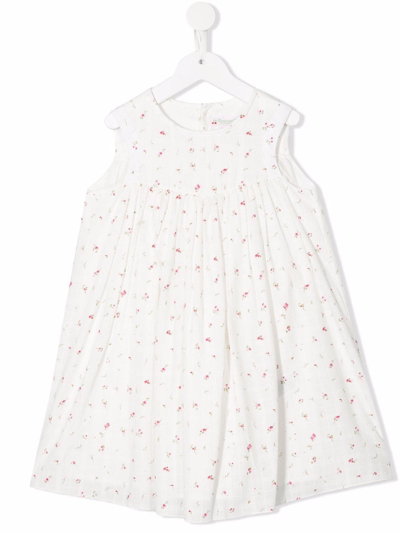 Bonpoint Kids' Floral Print Sleeveless Dress In White