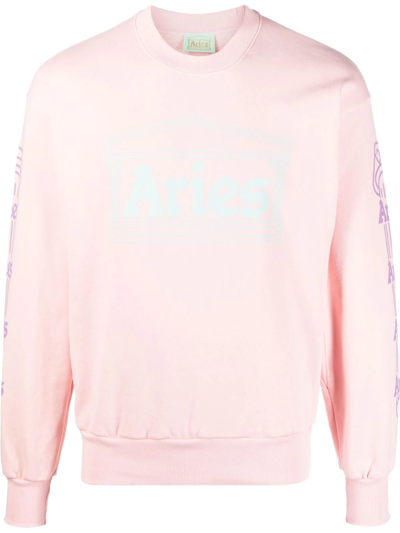 Aries Logo-print Cotton Sweatshirt In Multi-colored