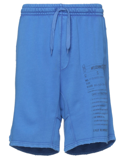 Moschino Man Shorts & Bermuda Shorts Blue Size 32 Cotton