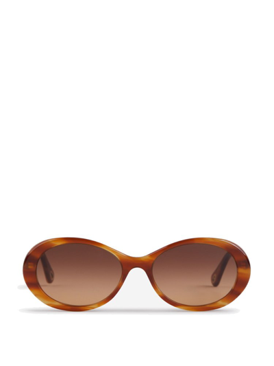 Chloé Eyewear Oval Frame Sunglasses In Brown