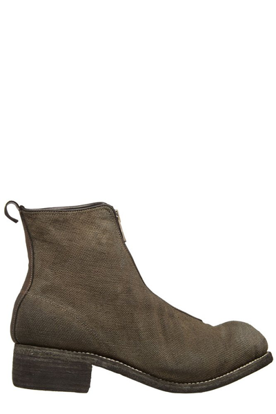 Guidi Pl1 Front Zipped Ankle Boots In Brown