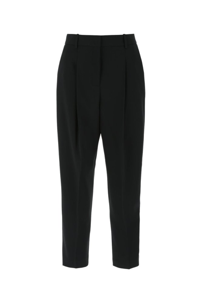 Hugo Boss Cropped Regular-fit Trousers In Italian Stretch Virgin Wool In Black