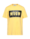 Msgm T-shirts In Yellow