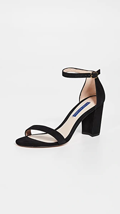 Stuart Weitzman Nearlynude Open-toe Sandals In Black