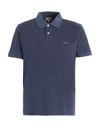 Woolrich Man Polo Shirt Midnight Blue Size M Cotton, Elastane In Blue