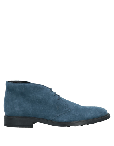 Tod's Ankle Boots In Slate Blue