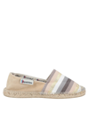 ESPADRILLES ESPADRILLES WOMAN ESPADRILLES GREY SIZE 11 TEXTILE FIBERS, SOFT LEATHER