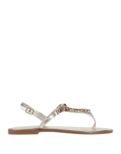 Cantini & Cantini Toe Strap Sandals In Grey