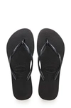 Havaianas Logo-embossed Rubber Flip-flops In Black