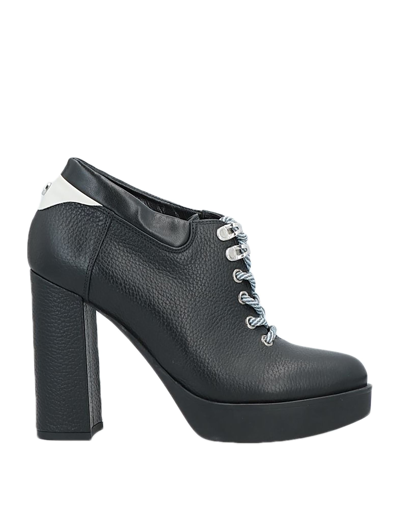 Pollini Lace-up Shoes In Black