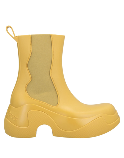 Xocoi Medium Rubber Ankle Boots In Yellow