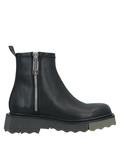 Off-white Man Ankle Boots Black Size 8 Soft Leather