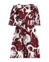 Valentino Short Dresses In Maroon