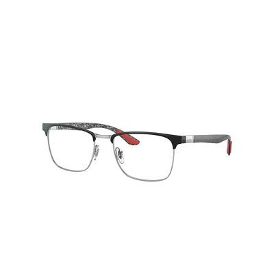 Ray Ban Rb8421 Optics Eyeglasses Dark Carbon Frame Clear Lenses Polarized 52-19 In Black