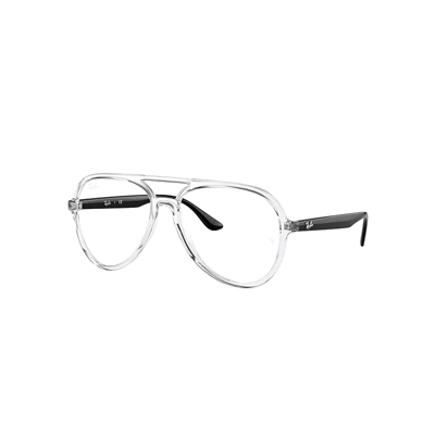 Ray Ban Rb4376v Optics Eyeglasses Black Frame Clear Lenses Polarized 55-16