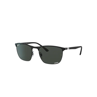 Ray Ban Rb3686 Chromance Sunglasses Matte Black Frame Grey Lenses Polarized 57-19