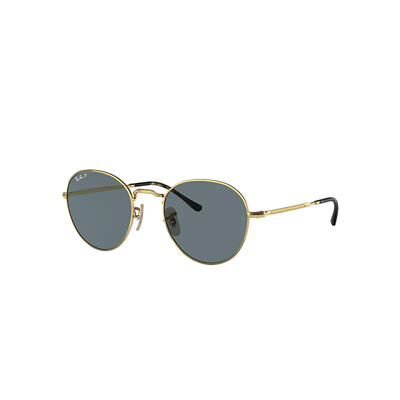 Ray Ban David Sunglasses Gold Frame Blue Lenses Polarized 53-20