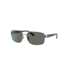 Ray Ban Rb3687 Sunglasses Black Frame Green Lenses Polarized 61-17 In Black