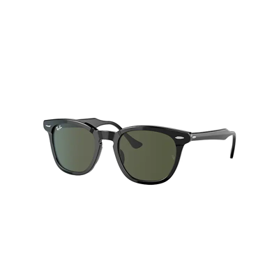 Ray Ban Hawkeye Sunglasses Black Frame Green Lenses 50-21 In Grün