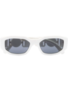 Versace Medusa Biggie Rectangle-frame Sunglasses In Weiss