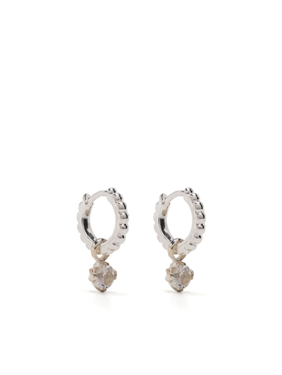 Dower & Hall Dotty Story Hoop Earrings In Silber