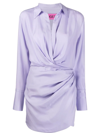 GAUGE81 LONG-SLEEVE SILK SHIRT DRESS