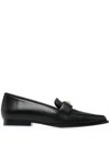 ANINE BING POINTED-TOE LEATHER LOAFERS