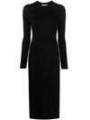 Peter Do Fine-ribbed Slit-detail Long Knitted Top In Pink,black