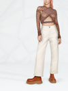 Knwls Crossover-shawl Argyle-print Top In Braun