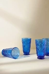Anthropologie Bombay Highball Glasses, Set Of 4 By  In Blue Size S/4tumbler