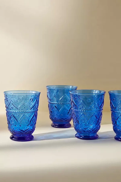 Anthropologie Bombay Juice Glasses, Set Of 4 By  In Blue Size S/4 Juice