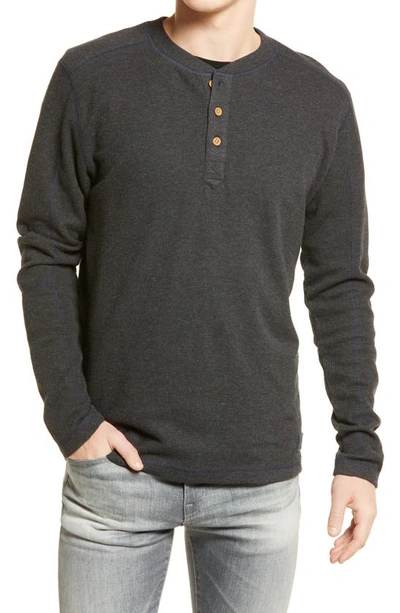 Vintage 1946 Cotton Blend Henley In Charcoal