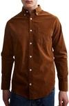 Nn07 Levon 5722 Flannel Button-down Shirt In 801 Canela Brown