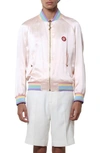 Casablanca Souvenir Masao San Silk Bomber Jacket In Light Pink Masao San