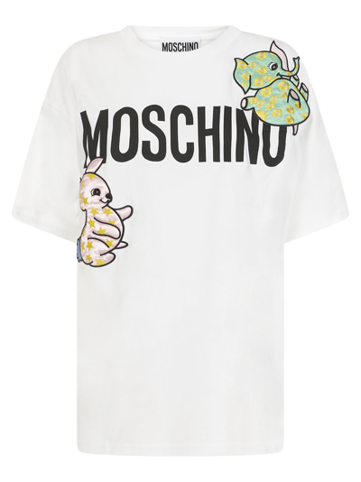 Moschino Animal Patch T-shirt In White