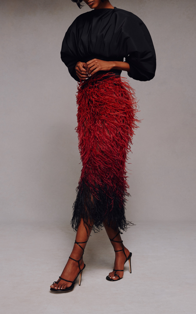 Aliétte Women's Feather-embroidered Tulle Midi Skirt In Multi