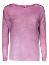 Alessandro Aste Boat Neck Spray Art Linen Sweater In Lilac