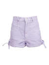 Isabel Marant Naesqui High-waisted Denim Shorts In Pink &amp; Purple