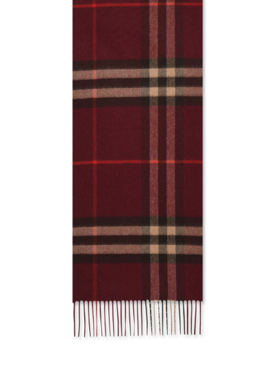 Burberry Mu Giant Scarf With Tartan Burgundy Pattern In Claret