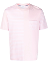 Thom Browne Floral-embroidery T-shirt In Pink