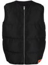 Heron Preston Logo Tape Recycled Polyester Puffer Vest In Black