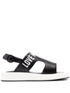 Love Moschino Logo-print Open-toe Sandals In Black