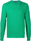 Ralph Lauren Cable-knit Cashmere Sweater In Grün