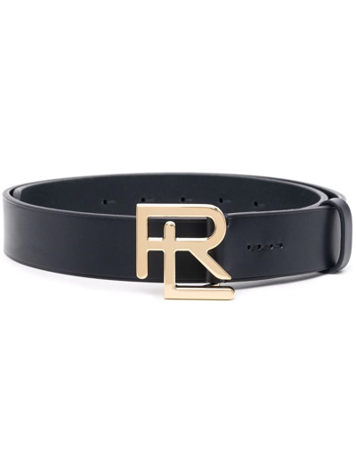 Ralph Lauren Monogram-buckle Leather Belt In Braun