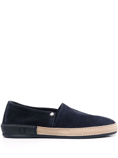 Casadei Slip-on Suede Loafers In Blau