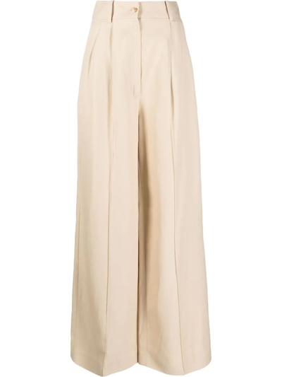 Loulou Studio Straight-leg Casual Pants In Brown